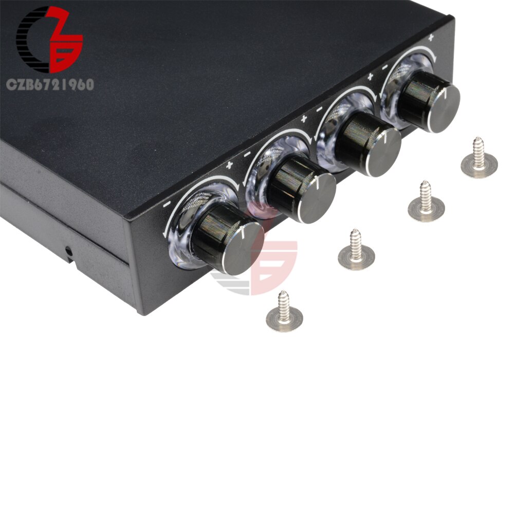 4 Channel Fan Speed Controller Regulator Governer Fan Speed Control with Ultra Bright LED Light for PC Computer Fan