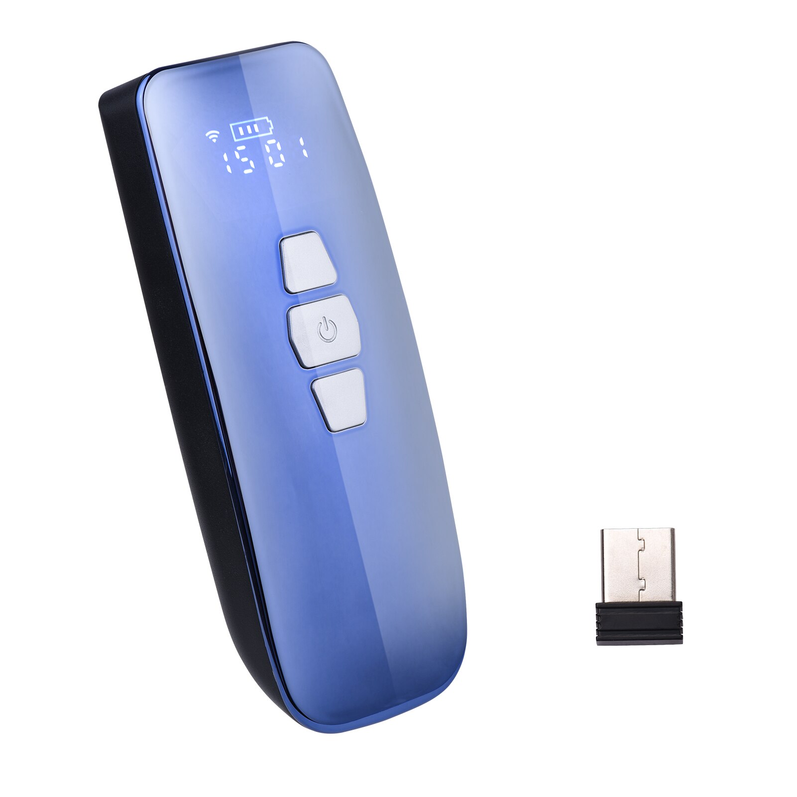 Aibecy Mini 1D Barcode Scanner 3-in-1 BT/2.4G Wireless/USB Wired Bar Code Reader with Screen Compatible Windows Mac Android iOS