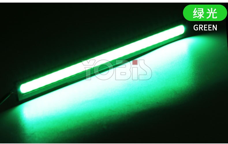 2 STUKS COB DRL LED Driving Dagrijverlichting Werklampen 17cm Verlichting Strip DRL 12V COB LED Waterdicht panel Auto auto led styling: 2pcs green