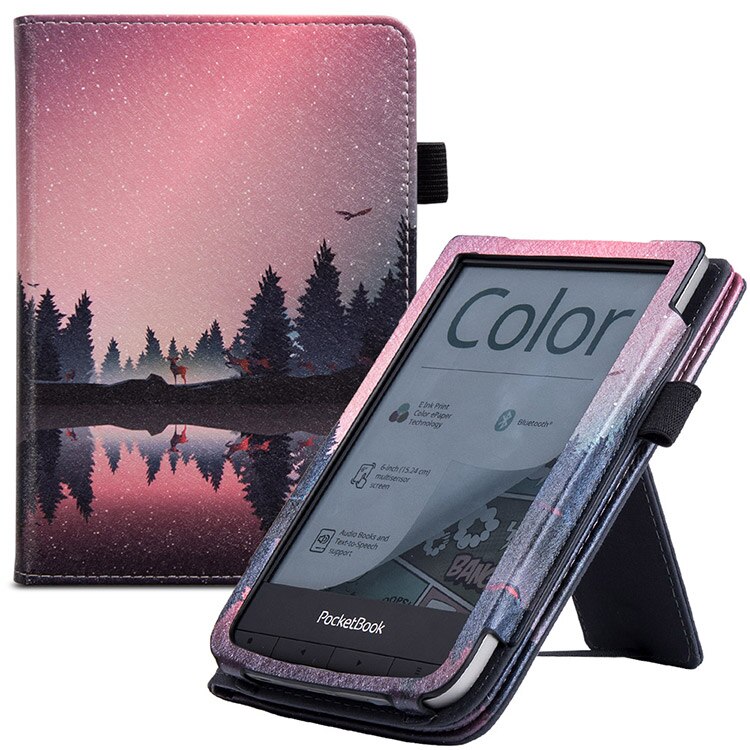 PocketBook – livre de poche tactile HD 3/5/Basic Lux 2/PocketBook Basic 4/Pocketbook, étui de 633 couleurs avec support/repose-main: Nightfall