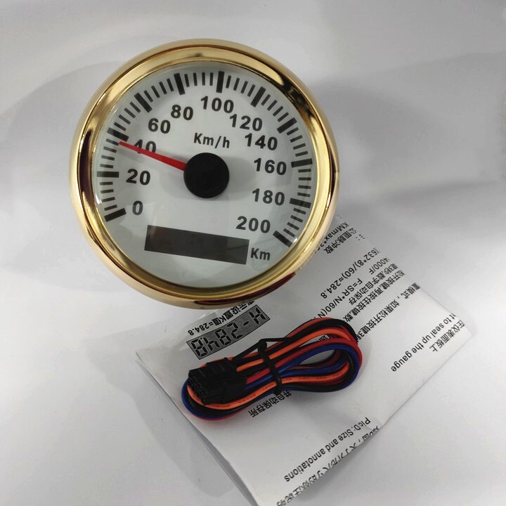 Universal 85mm Speedometer Odometer Speed Gauge 0-120/0-200 km/h for Car Truck Motor Auto with Backlight 12V 24V (Pulse Signal)