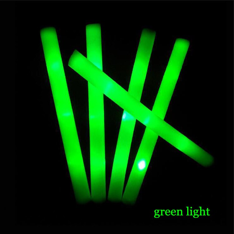 8/16/50Pcs Bâton De Mousse LED Batterie Bâton Lumineux Coloré RVB CONDUIT Lueur Lumière Fournitures De Décoration De Fête: green light / 16pcs
