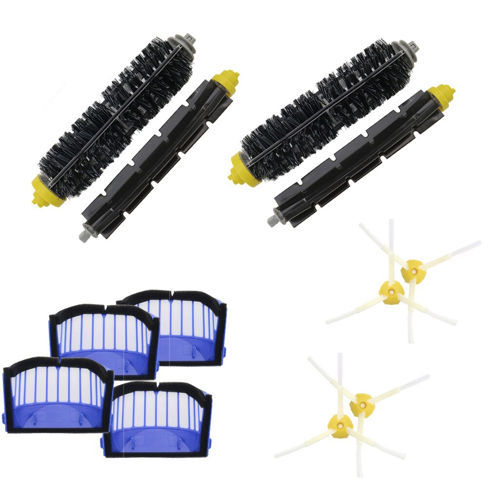 Blått aerovac filter+ set huvudborstsats + sidoborste för irobot roomba 600 series 620 630 650 660 byte av tillbehör: Mörk khaki