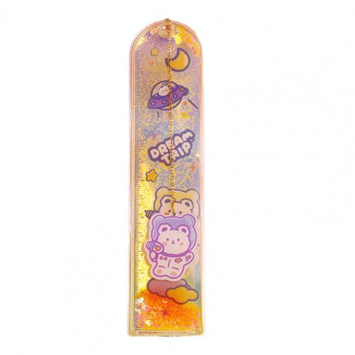1pc Quicksand Ruler Bookmark 15cm Multifunction DIY Drawing Tools Oil Sand Ruler Student Rulers School Office Supplies Escolar: 3