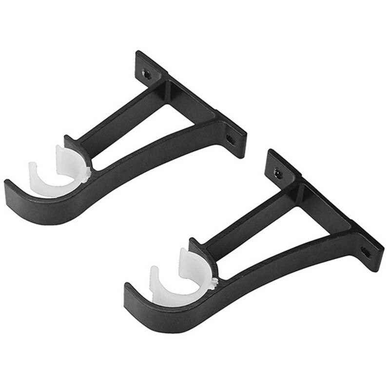 Supports de tringle à rideau simple, en alliage d&#39;aluminium, robuste (noir), 6 pièces