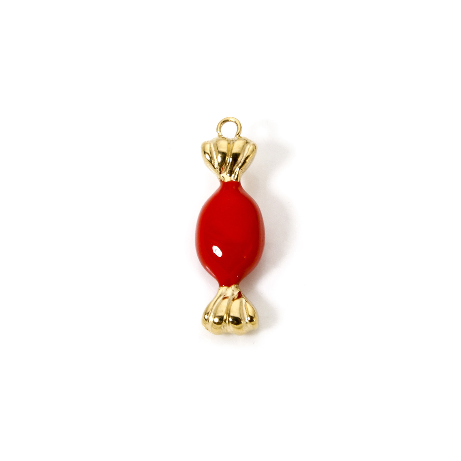 1 pieza de dijes de acero inoxidable 304, colgantes de corazón rojo chapados en oro de 14 quilates, colgantes de corazón Ex Voto para hacer joyería DIY, accesorios para collares: Color dorado