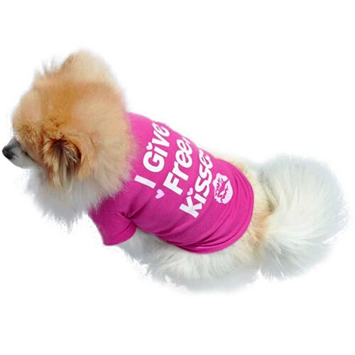 Camiseta informal transpirable con labios de Rosa y Rojo para perro, ropa para cachorros pequeños, primavera y verano, 1 unidad