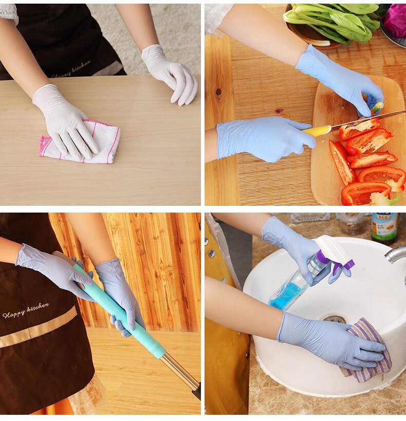 100PCS/SET Disposable Hand Gloves Waterproof Food Repast Surgery Rubber kitchen Beauty Salon Dedicated Work Gloves PVC Thicken