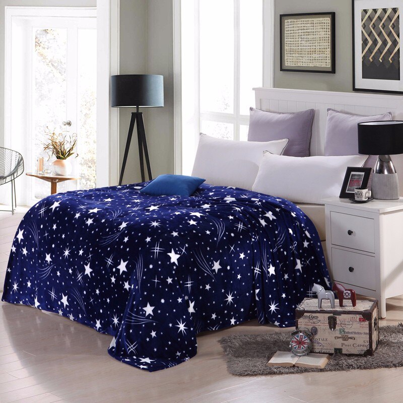 Cammitever sterren galaxy deken flanel fleece plaid bank dekens lente winter plaid dekens print deken