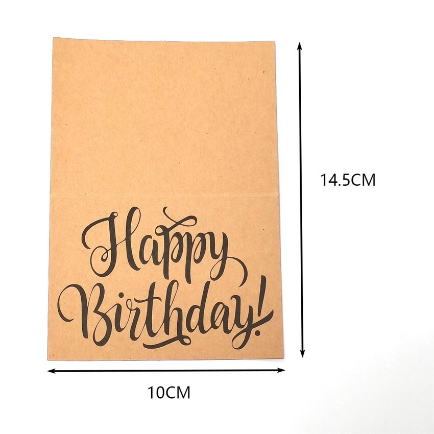 10Pcs Kraft Paper Happy birthday Cards 4x6'' Birthday Thank You Card For Decor Blank Note Cards Baking cakes Party supplies