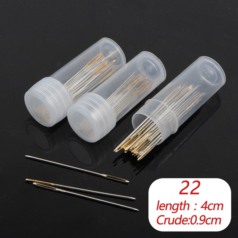 Agujas de Punta Roma con Base Dorada para Bordar y Hacer Punto de Cruz, Herramientas para Costura con Estuche Incluido, 30 Unidades: 1