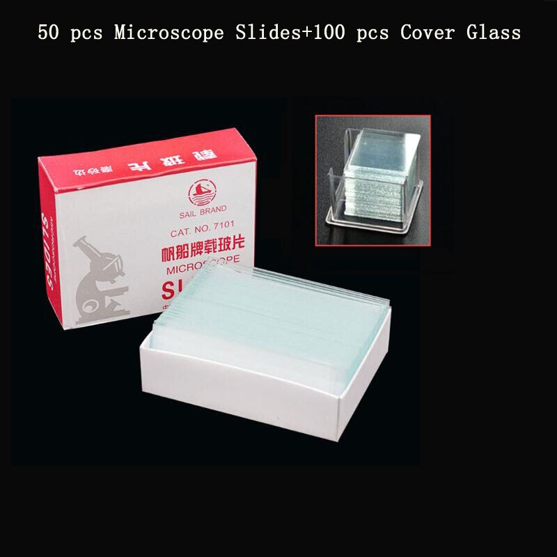 NewScope 50 pcs Microscope Slides and 100 pcs Cover Glass for Preparation of Specimen Microscope Slides Glass Cover Slips