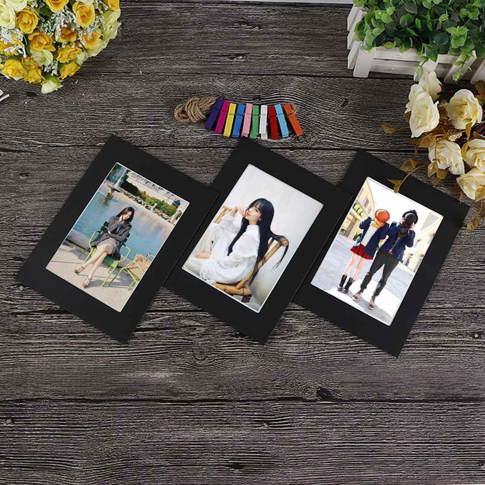 10pcs Photo Frame DIY 3 5 6 7 Inch Kraft Paper Hanging Wall Picture Album Decoration For Home