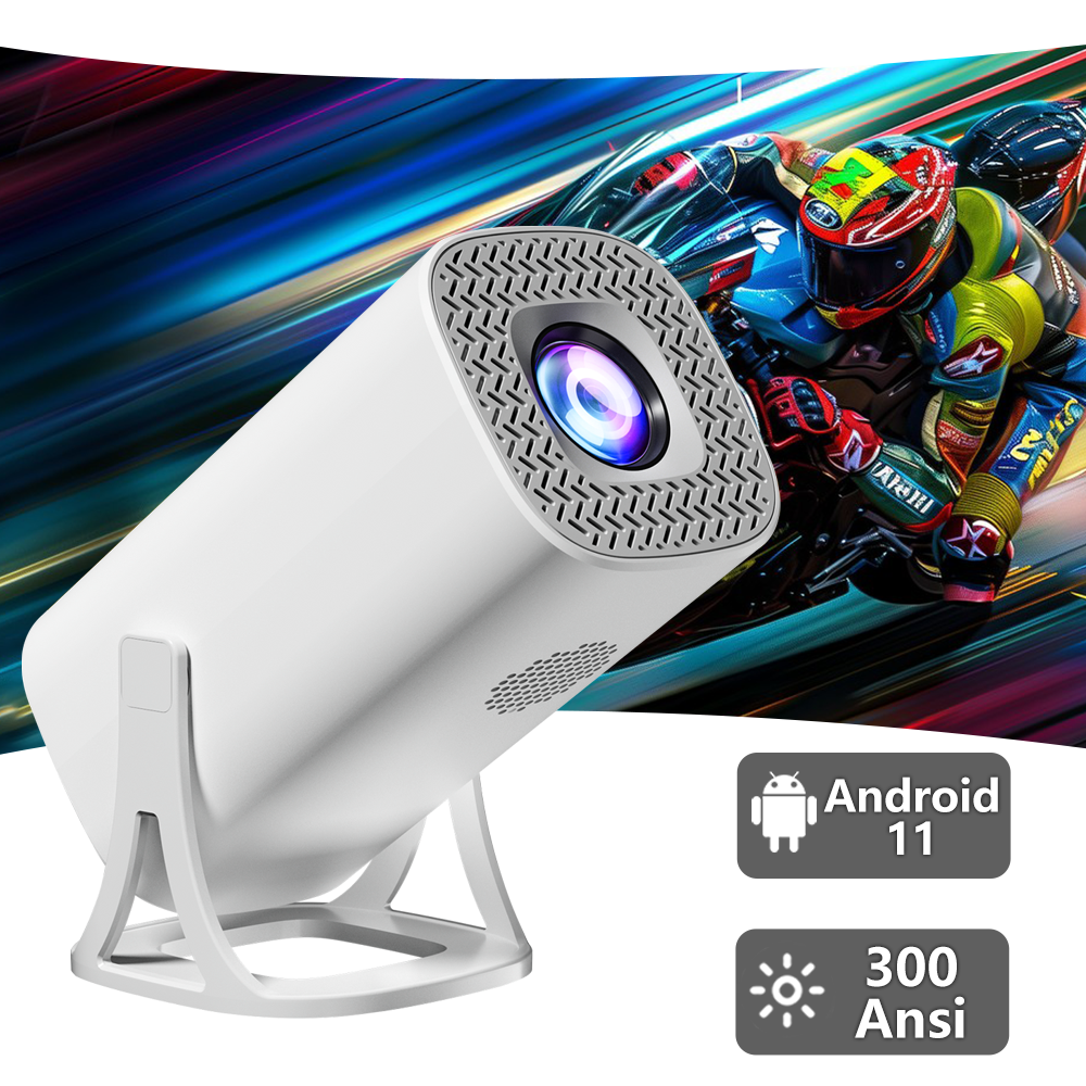 Android 11 S40 MINI Projector 300Ansi Retro Dual WIFI BT 720P Home Cinema Outdoor Portable Projector: EU Plug