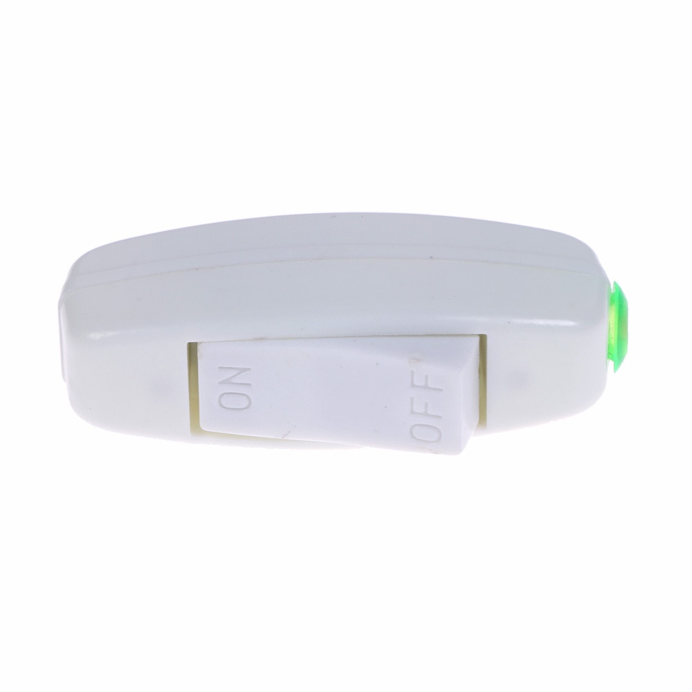 1Pc AC 110V 220V 6A Inline ON/OFF Table Lamp Desk Lighting Cord Controll Switch LED Light Push Button Switch