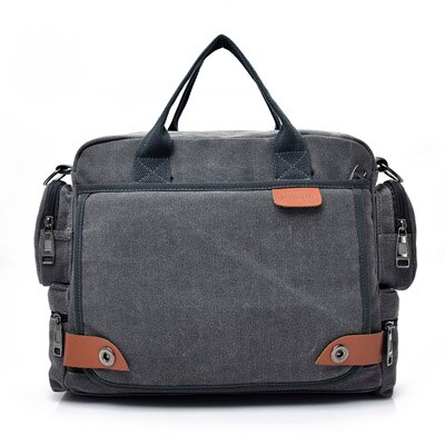 Neue Männer Umhängetasche Männlichen Leinwand Schulter Bote Taschen Mann Handtaschen für Reise lässig Große Schulranzen Grau khaki: grau