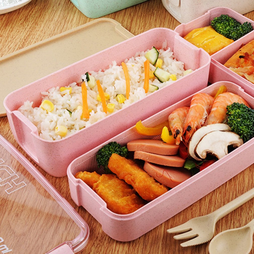 3 Layer Plastic Lunch Boxes Containers for Food Microwave Bento Box For Student Portable Food Storage Lunch Case Picnic