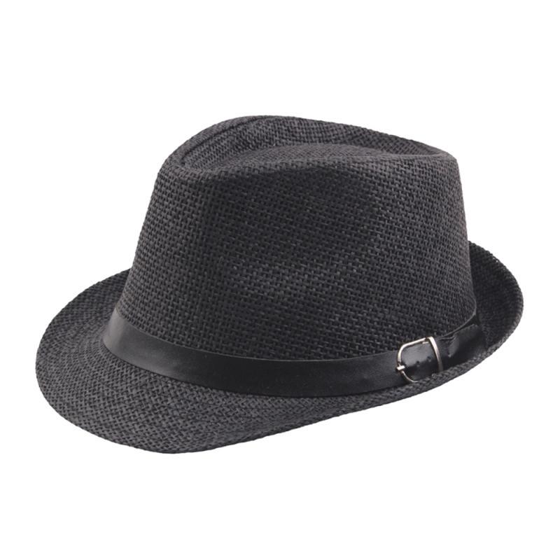 Women Men Hat Cap Summer Shade Straw Hat Top Hat Straw Beach Hat With Belt Unisex: 03 coffee