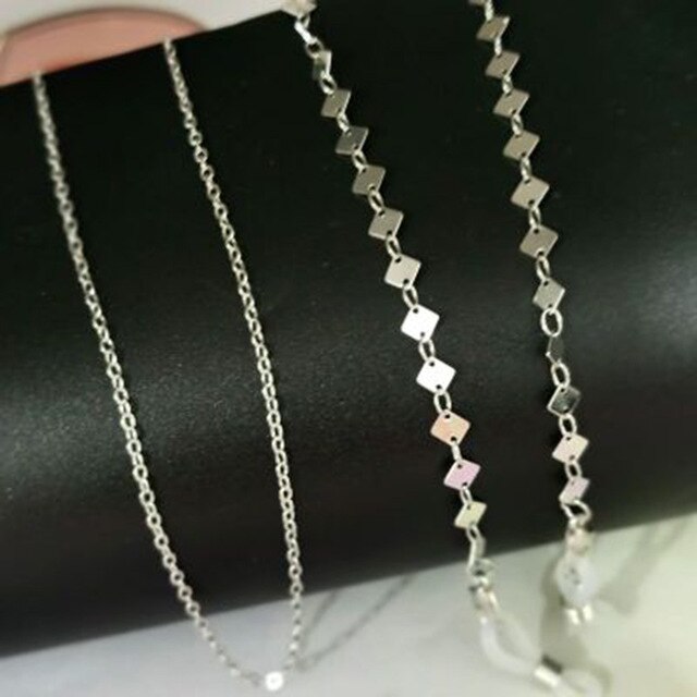 Cadena de cristal antideslizante para mascarillas Unisex, collar de 70cm, correa de protección solar para el cuello, 1 unidad: 15