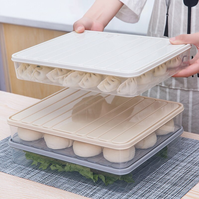 Freezer Food Storage Container Stackable Food Saver Box with Lid Square Plastic Single-layer Sealed Transparent Box