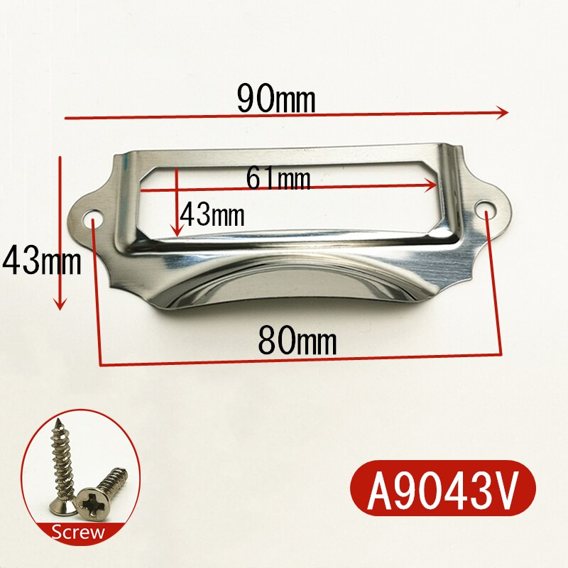 5 Stks/partij Antiek Messing Brons Metalen Label Pull Frame Handvat Bestand Naam Kaarthouder Voor Meubels Kast Lade Doos case Bin: A9043V