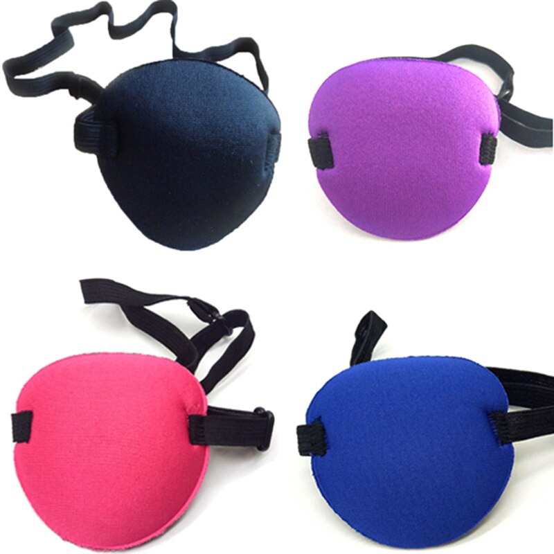 Adult Child Single Eye Cover Eyeshade Sleeping Eye Mask One-eyed Cover Portable Soft Eye Patch Amblyopia Traning Goggles: Random