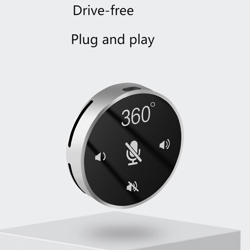 USB Speakerphone 360° Omnidirectional Microphone Portable Conference Speaker Supports Bluetooth 5.0 Driver-Free