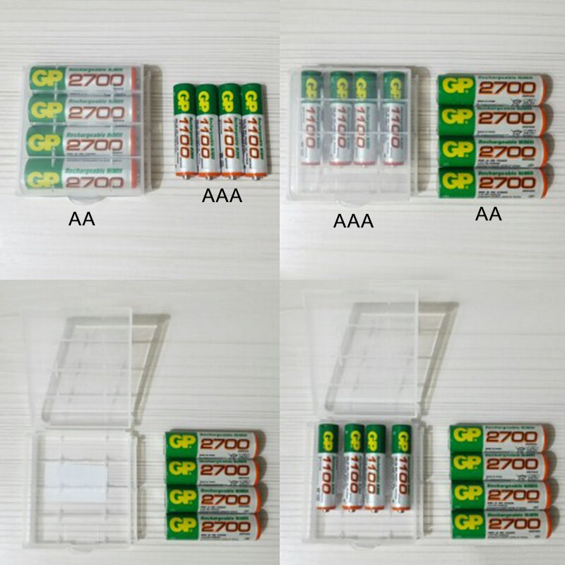 Plastic AA/AAA Battery Case Cover Rechargeable Battery Container Organizer Battery Holder Storage Box for 2 4 8xAA AAA Batteries