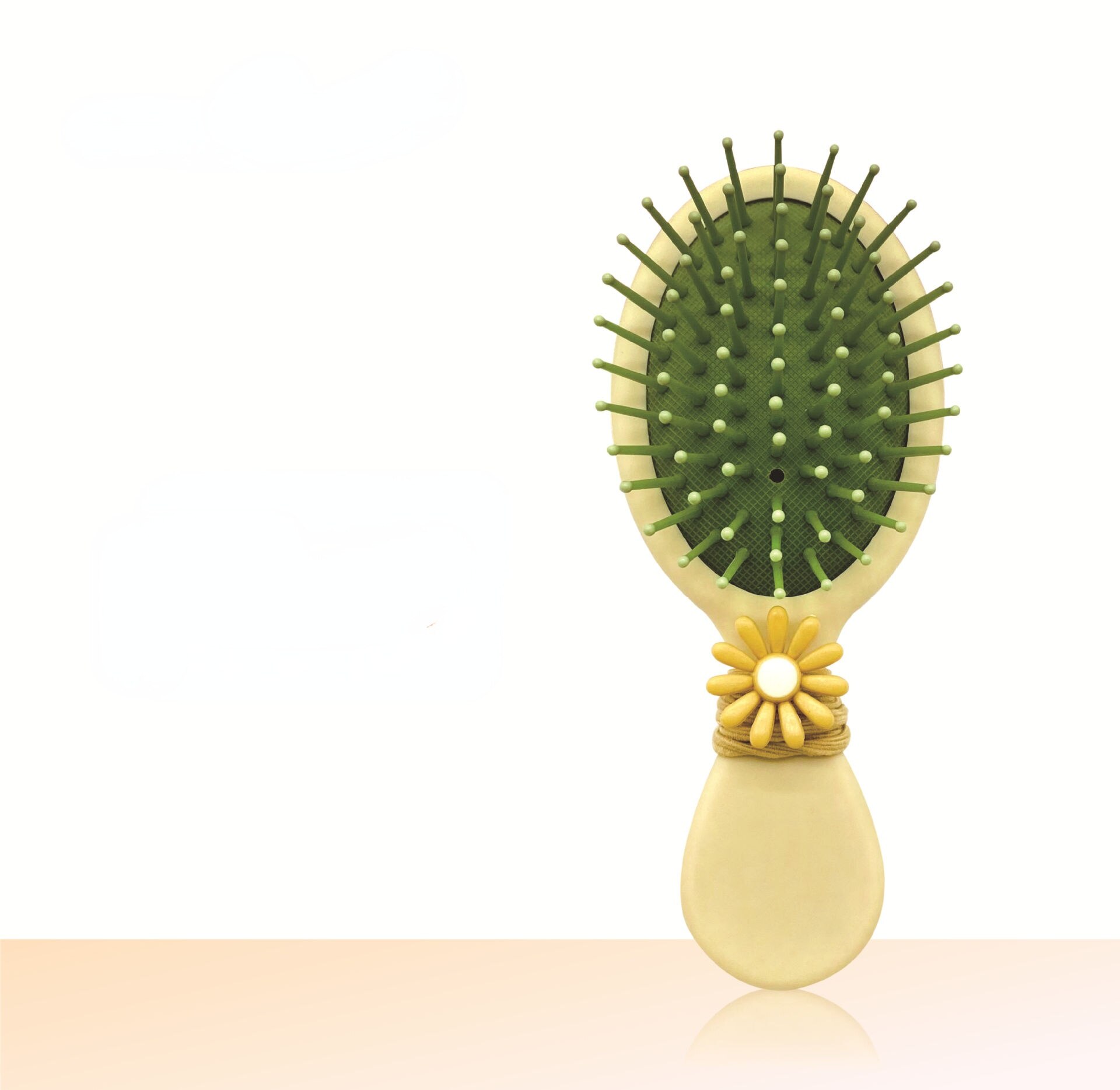 Ins Leuke Zachte Leuke Mini Luchtkussen Kam Kinderen Massage Kam Kappers Kam Daisy Hoofd Touw Kammen Voor kids: Smoothie yellow