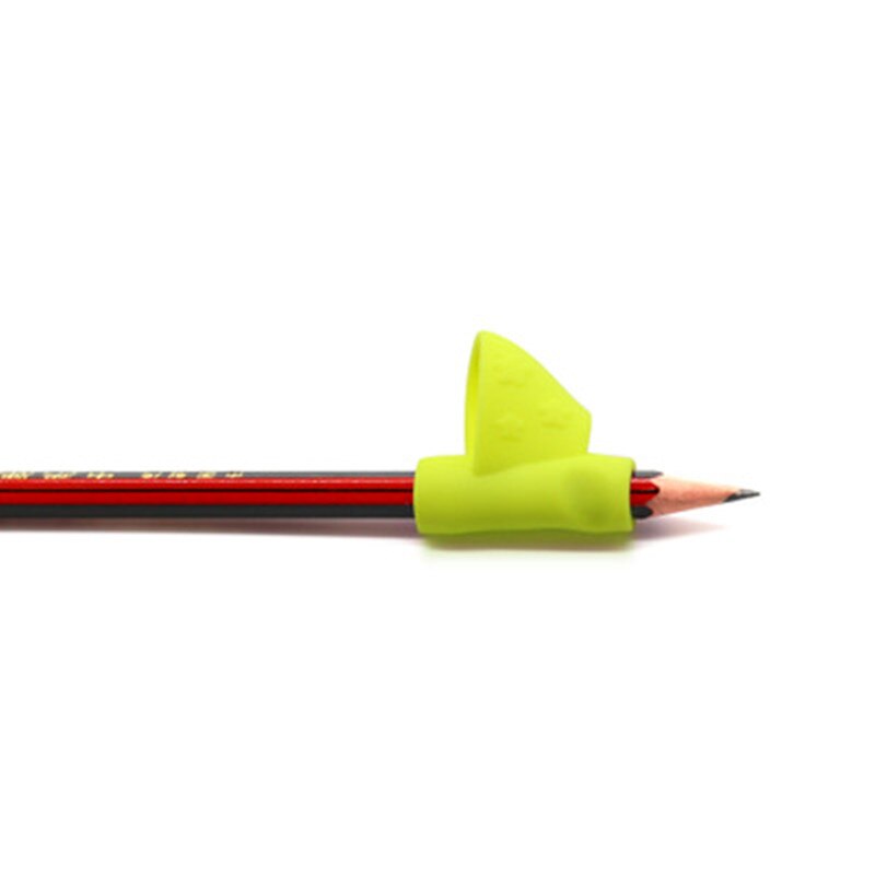 Poignée main droite aide les enfants à apprendre à tenir un stylo et à écrire Correction de Posture magique s'adapte au crayon couleur douce aléatoire: YELLOW