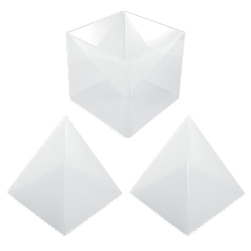 Super stor gjennomsiktig pyramide silikonform for diy krystallharpiksform hjemmedekorasjon bordform for harpiks
