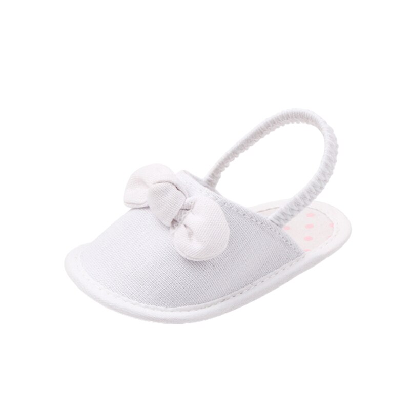 Toddlers Baby Bow First Walkers Shoes Baby Soft bottom Bebe Anti-slip Baby shoes 11-13cm: White / 6-8 Months
