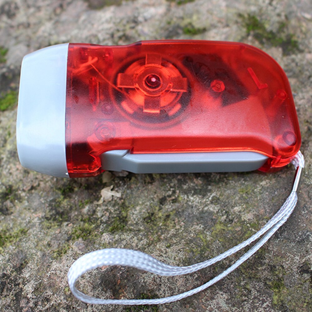 Mini Plastic Hand-Drukken Flash Light Led Outdoor Handleiding Energieopwekking Elektrische Zaklamp Geen Batterij Voor Camping Op Voet night