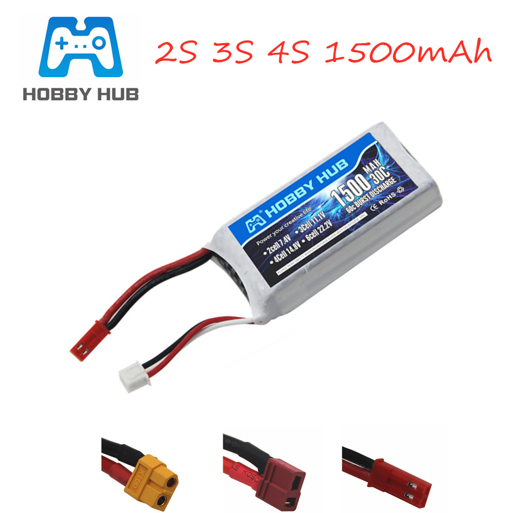 HOBBY HUB 7.4v 11.1V 14.8v 1500mAh 3s battery for RC Car Airplane Quadcopter spare parts 2s lipo battery 1pcs 11.1v battery