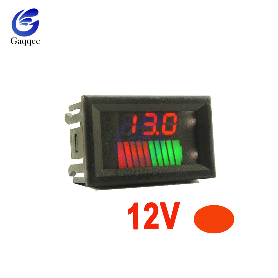 10 segmente 12V 24V Auto Blei Säure Batterie Ladezustand Anzeige Lithium-Batterie Kapazität Tester Meter Dual LED Voltmeter Bausätze