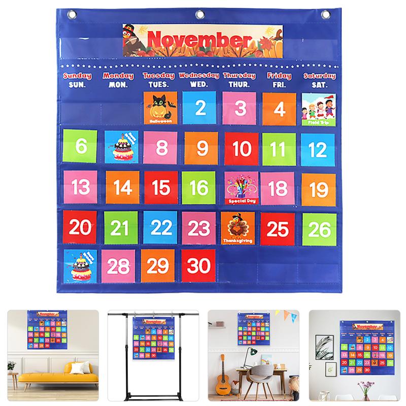 1 Set Portable Wall Hanging Calendar Preschool Lea... – Grandado