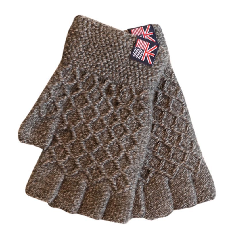MMStudent Half Finger Winter Frostbite Gloves Casual Unisex Twist Knit Warm Gloves