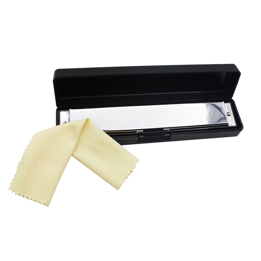 Key of D 24 Double Holes Tremolo Harmonica Mouth Organ with 48 Reeds Woodwind Instruments