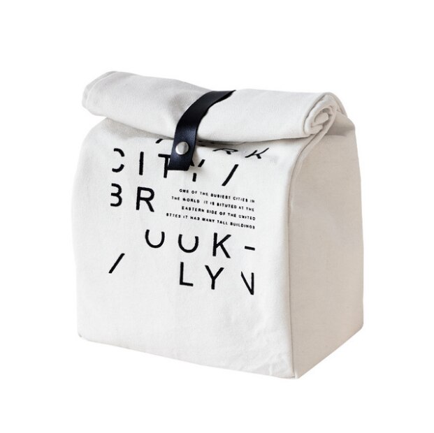 Lancheira térmica feminina, bolsa de lona portátil funcional com listras para alimentos, para crianças, piqueniques: 1