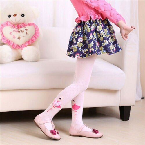 Cute Baby Kids Girl Cotton Flower Tights Autumn Causal Socks Stockings Pants Hosiery Pantyhose Ballet Girls Printed S-L