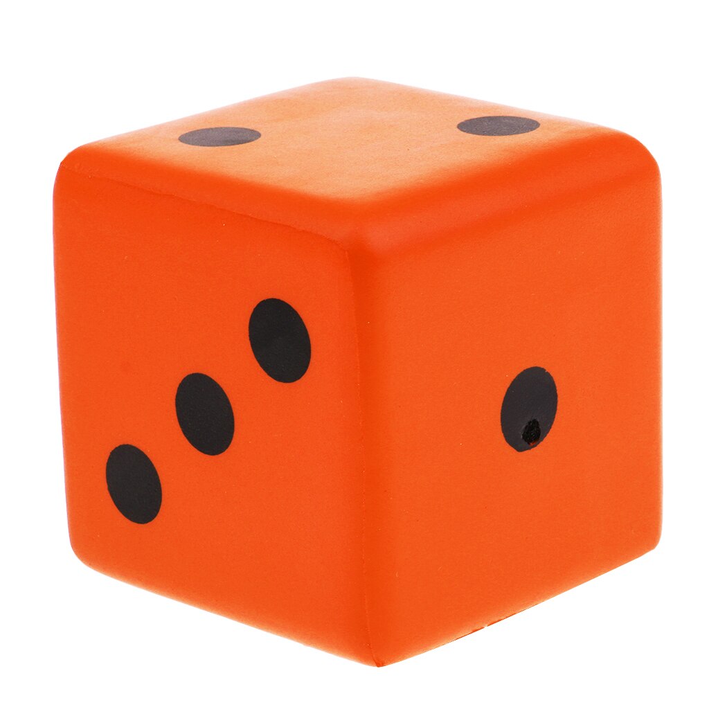 Sponge Dice Foam Dot Dice Playing Dice for Math Teaching Vent Toy: Orange