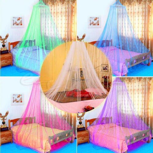 Wit Roze Blauw Ronde Lace Curtain Dome Bed Canopy Netting Prinses Klamboe