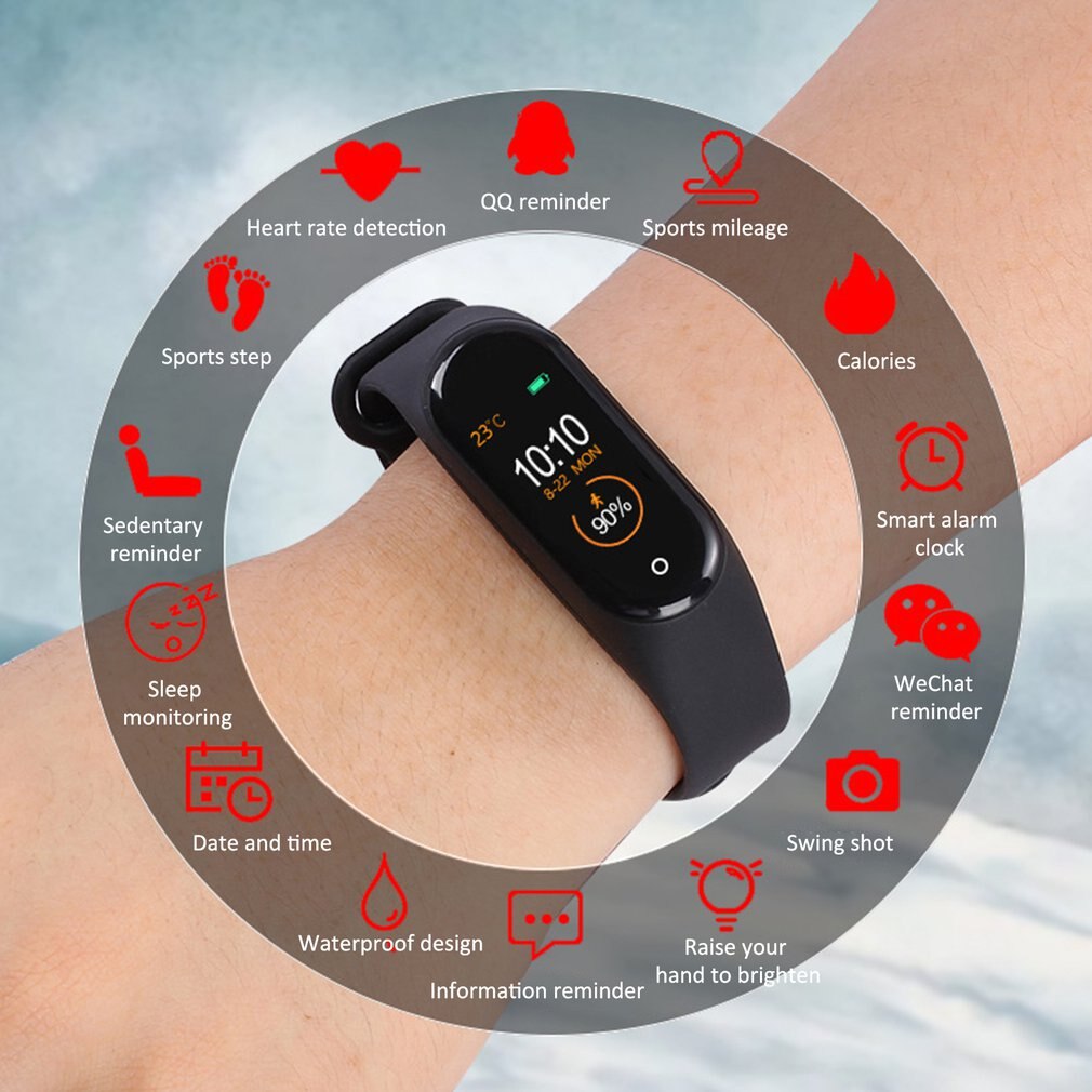M4 Smart Band 4 Fitness Tracker Horloge Sport Armband Hartslag Bloeddruk Smartband Monitor Gezondheid Polsband