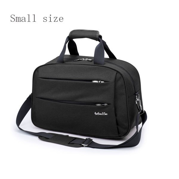 Luggage travel bags Waterproof canvas men women big bag on wheels man shoulder duffel Bag Black Blue carry on cabin luggage ZL32: Black small