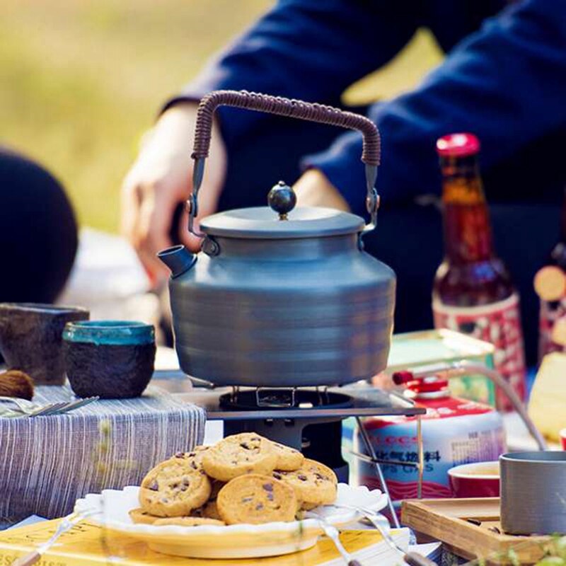 Alocs udendørs picnic forsyninger 1.3l gammel kinesisk stil kedel kog te kedel vandkande kantine camping vandflaske: Default Title