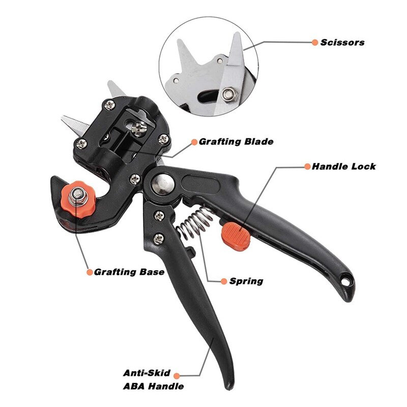 Grafting Tool Kit Garden Pruner Tools for Fruit Trees Grafting Including Tapes Grafting Knife &amp; Replacement Blades