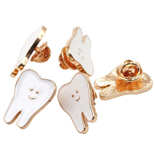 Broche en forma de diente, adornos de clínica Dental y clínica, de actividades, accesorios de mochila de disfraz de dentista: 1pcs F