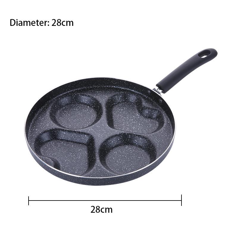 24cm stegte æggegryder non-stick pande husholdnings mini pocheret æg burger æg dumpling pot form fire huller lille spejlæg artefakt: 28cm