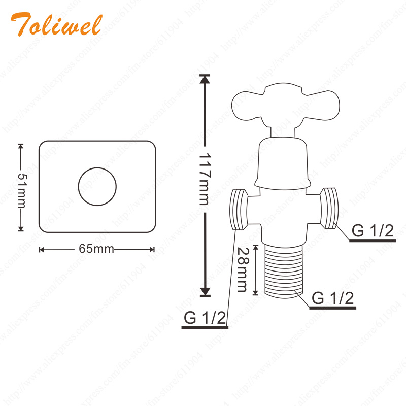 Chrome Finish Three Way One inlet two outlet 3 way Triangle Valve Brass Angle Stop Valve WF0035