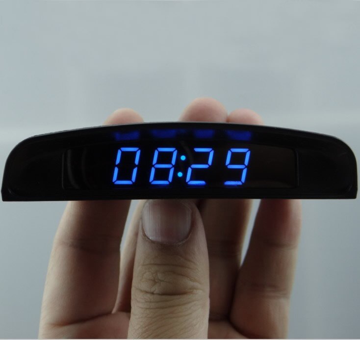 Horloge numérique lumineuse de voiture, alimentation ou connexion 12V allume-cigare, montre électronique de voiture, horloge thermomètre automobile